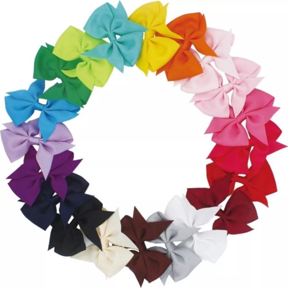 40  3.5” Hair Bows with alligator clips